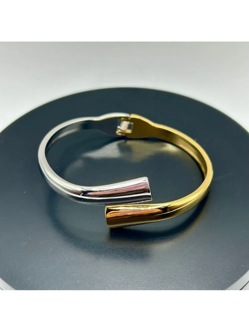 Modern Two-Tone Open Bracelet